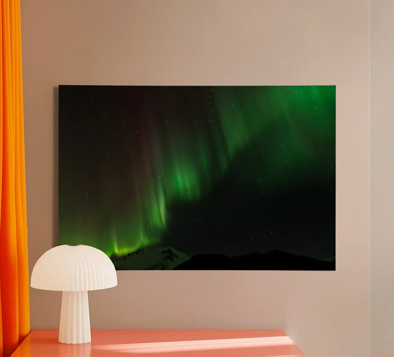 Noorderlicht Symfonie, Noorwegen canvas met Baklijst van PhotoVibe Decor