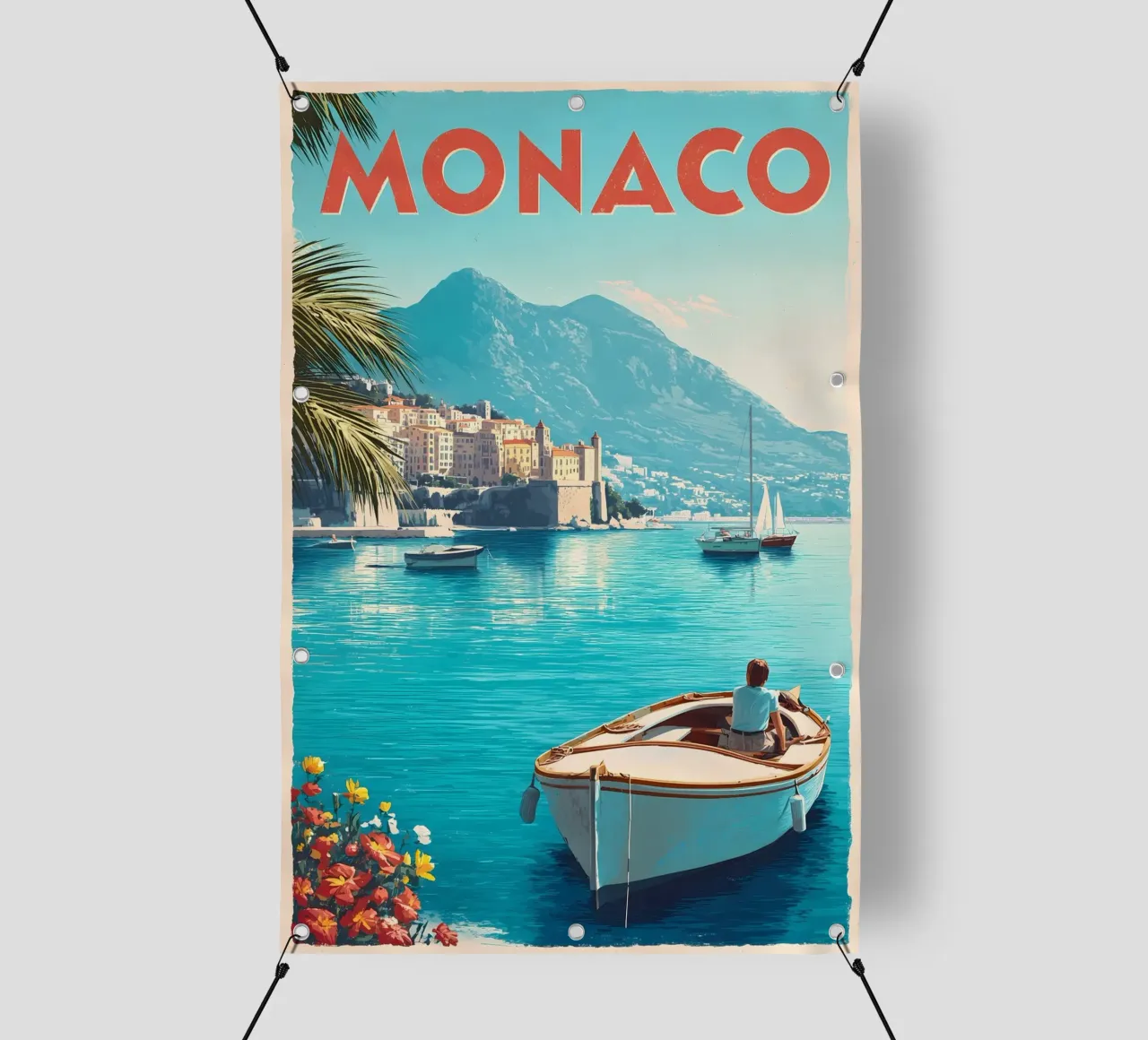 Monaco vintage Reiseposter telo in pvc da Vintage Travel Art