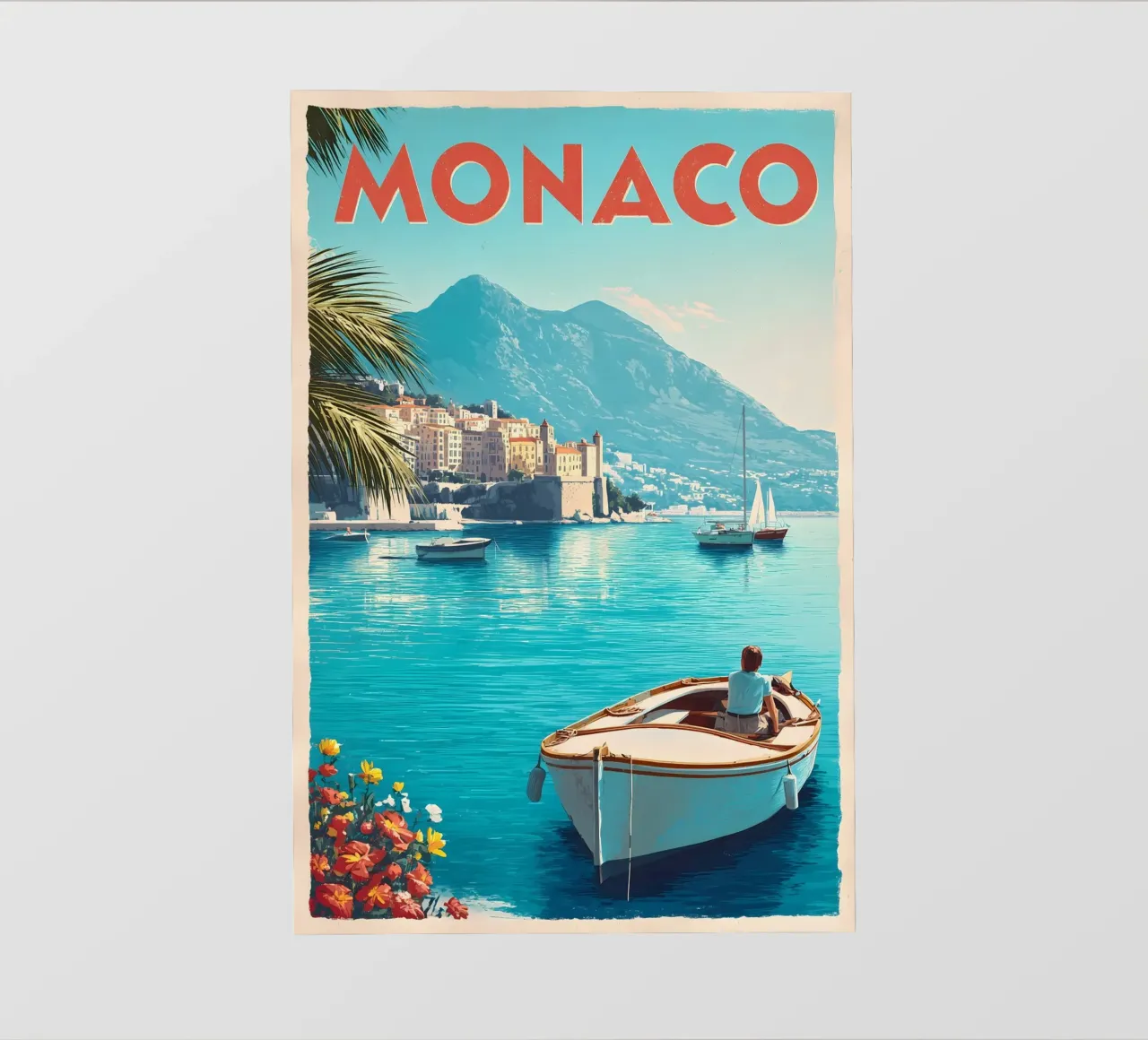 Monaco vintage Reiseposter telo in pvc da Vintage Travel Art
