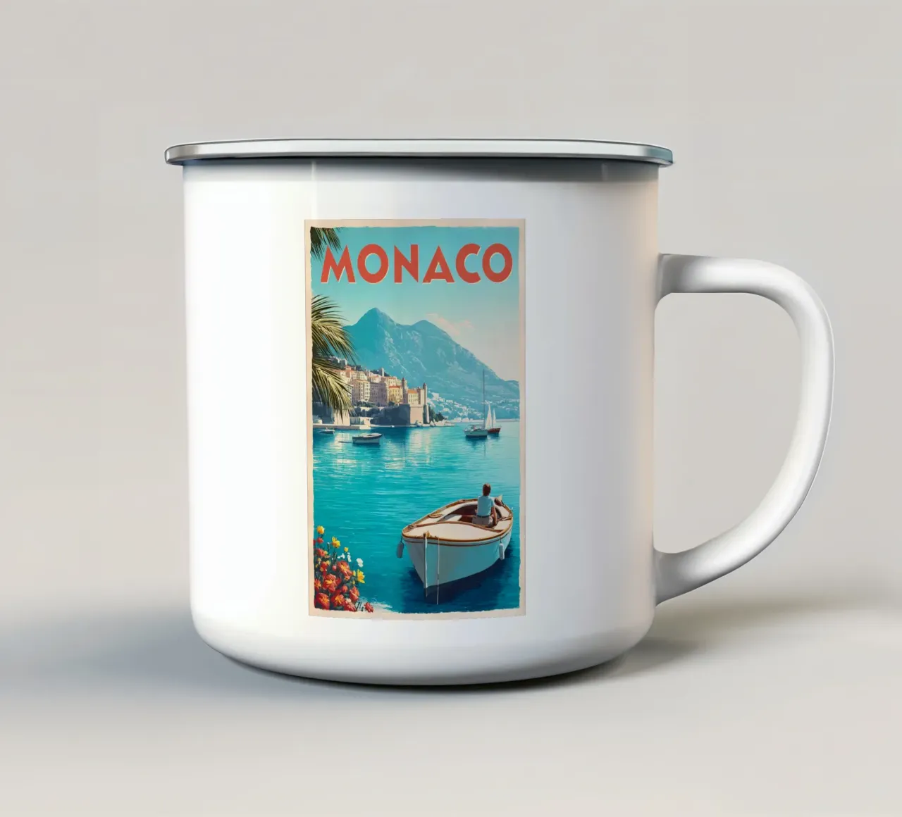 Monaco vintage Reiseposter tazza in smalto da Vintage Travel Art