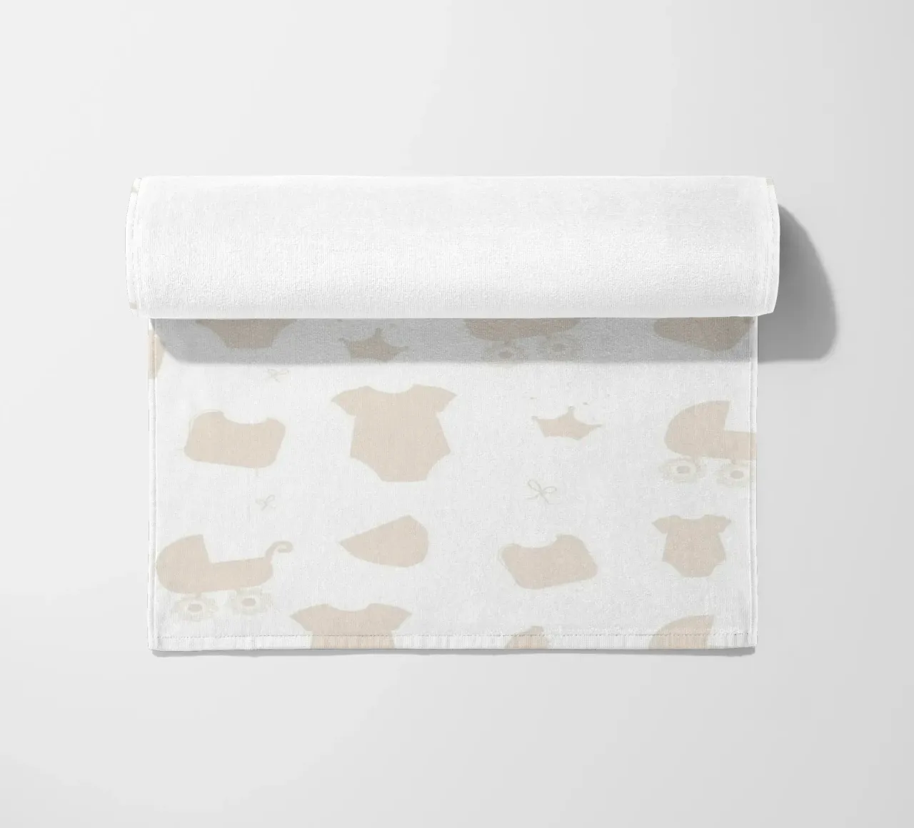 Symbole du bébé motif neutre de couleur crème serviette de plage de gulsengunel