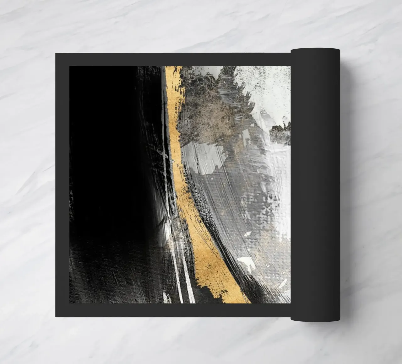 black and gray abstract brushstrokes zerbino da vintageshop