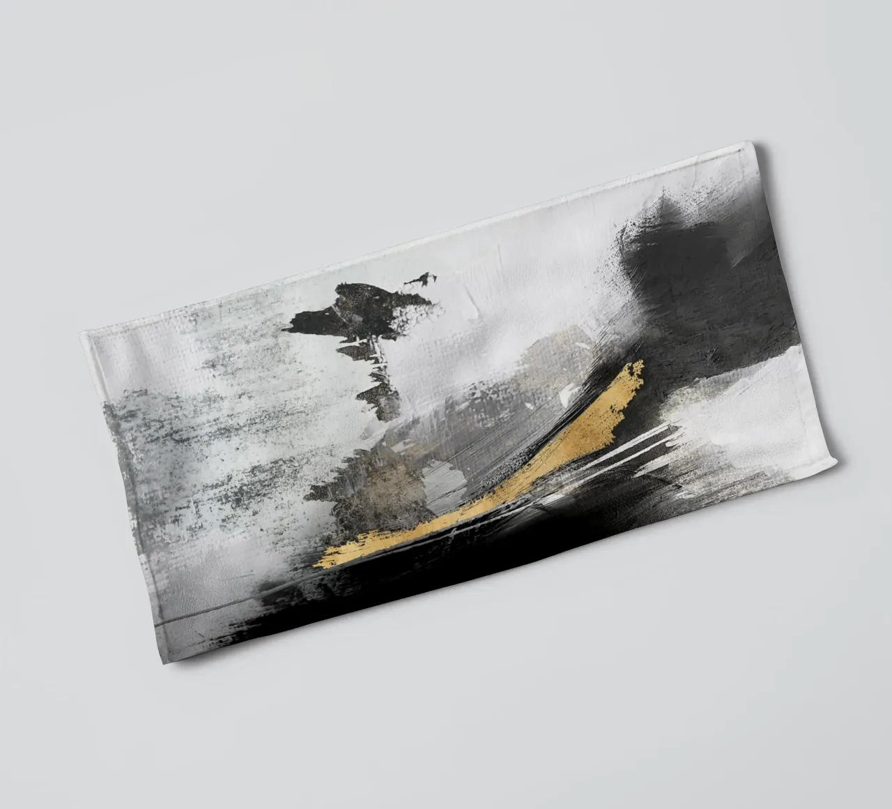 black and gray abstract brushstrokes asciugamano da bagno da vintageshop