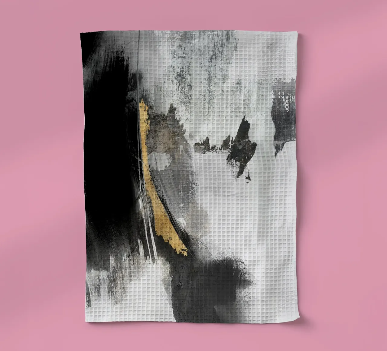 black and gray abstract brushstrokes canovaccio da cucina da vintageshop