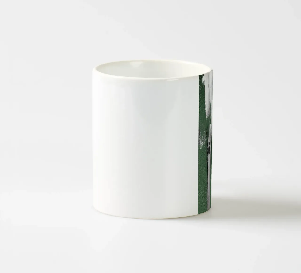 abstract black, gray, and green brushstrokes tazza in ceramica da vintageshop