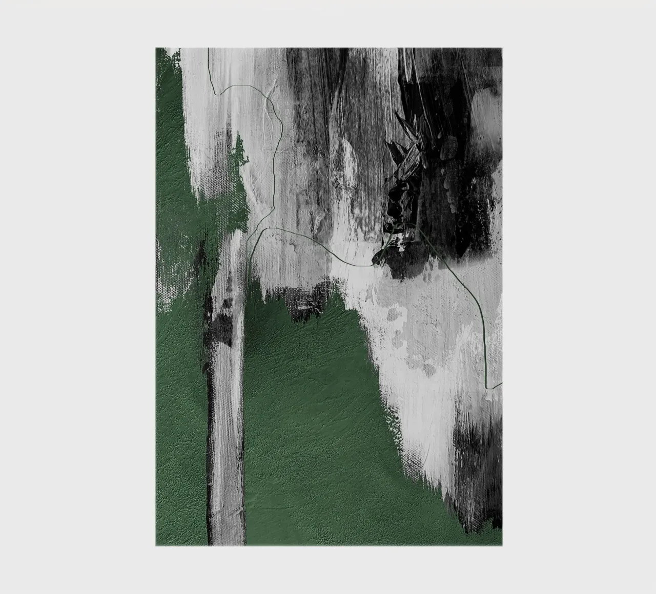 abstract black, gray, and green brushstrokes notebook by vintageshop
