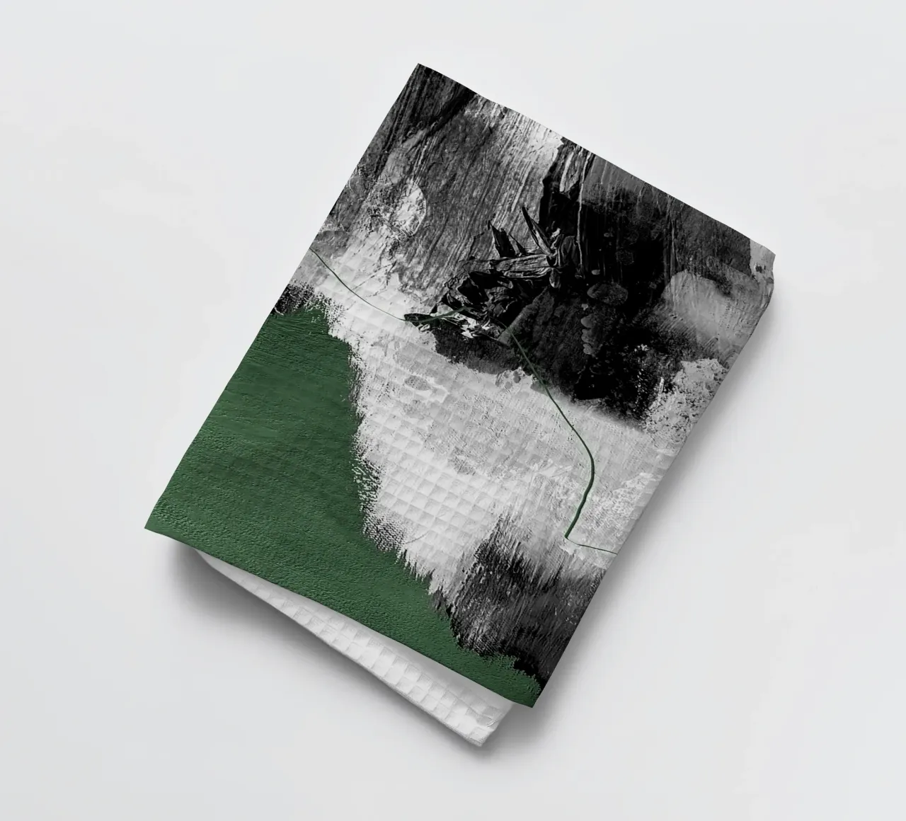 abstract black, gray, and green brushstrokes canovaccio da cucina da vintageshop