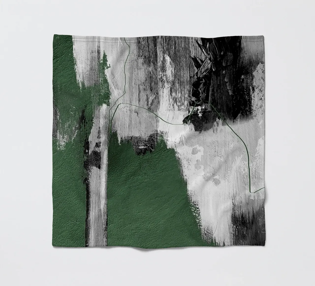 abstract black, gray, and green brushstrokes coperta in pile da vintageshop