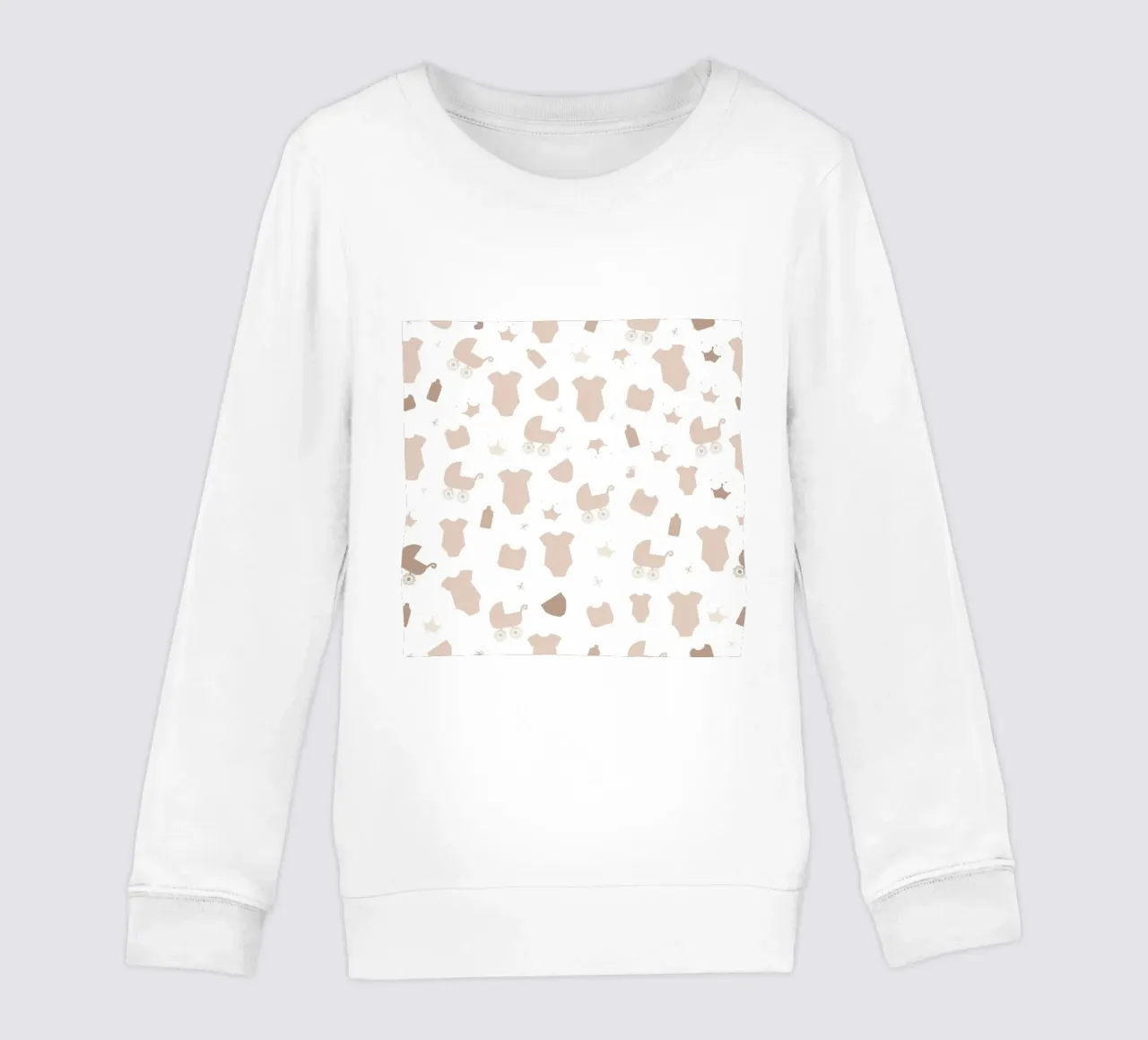 Baby symbol neutral colored pattern kids sweatshirt by gulsengunel