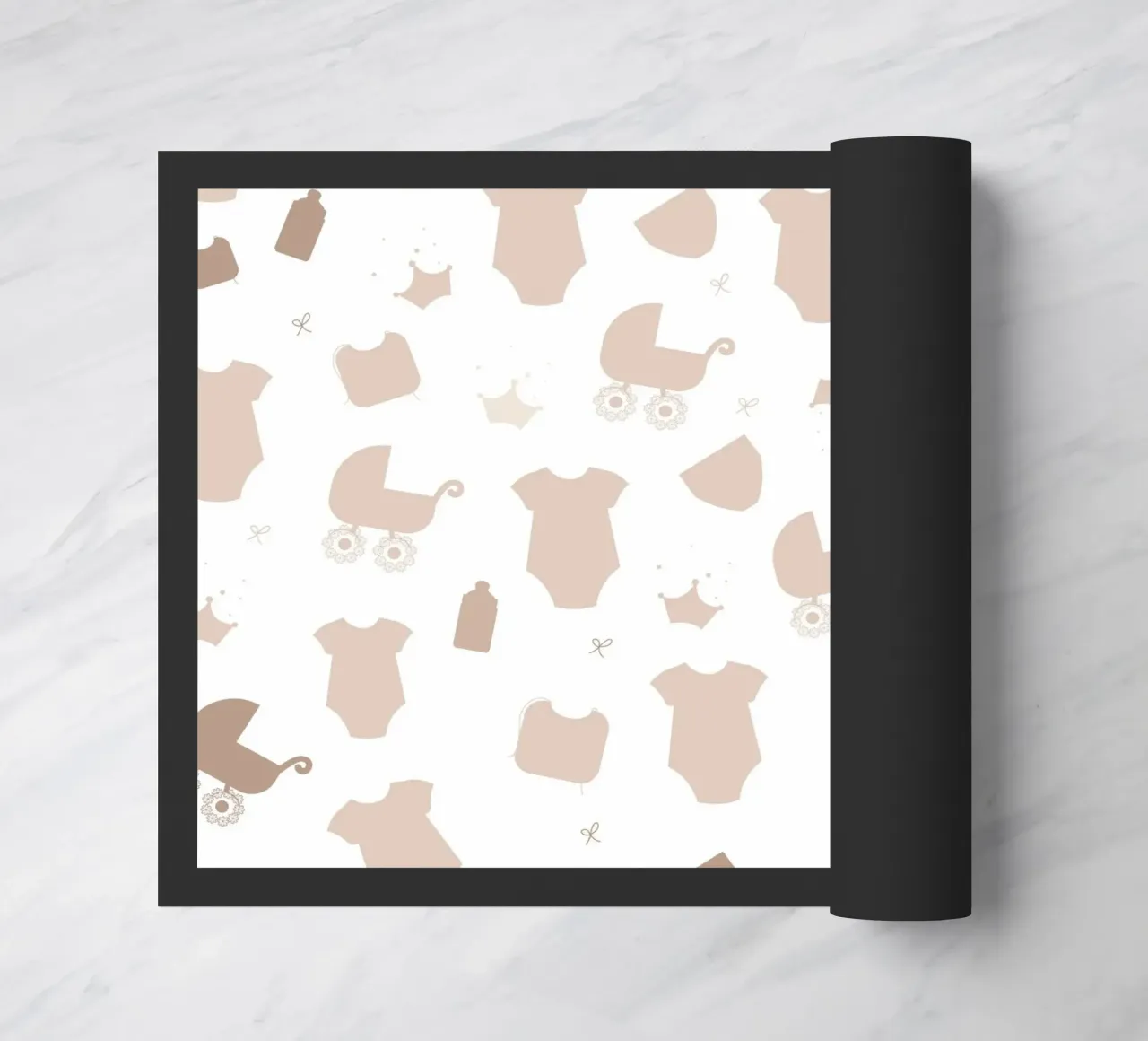 Baby symbol neutral colored pattern doormat by gulsengunel