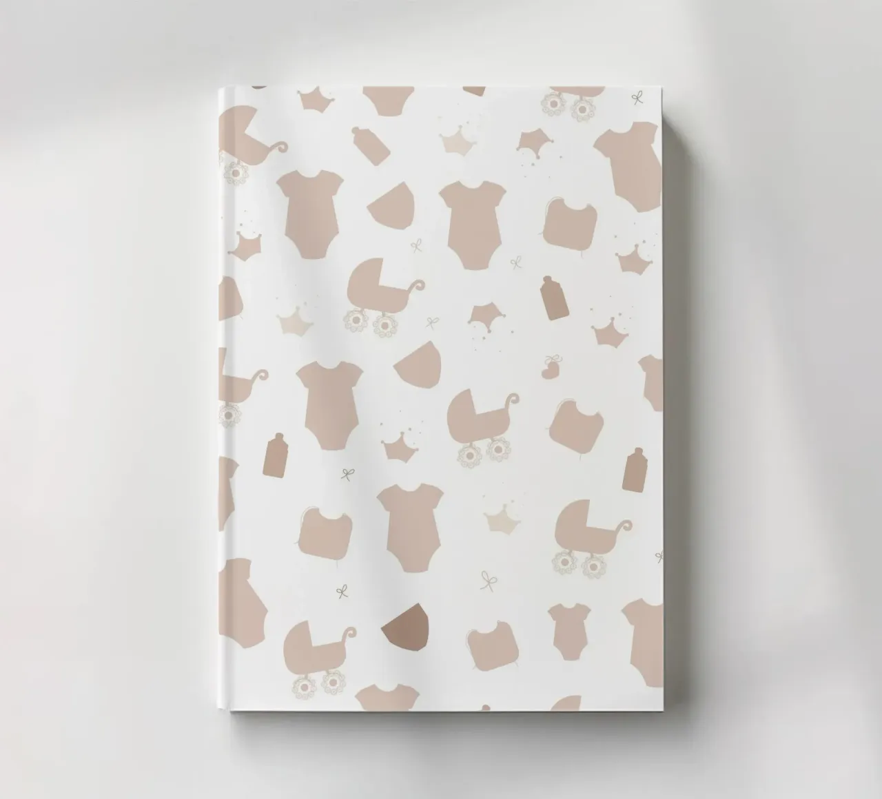 Baby symbol neutral colored pattern notebook by gulsengunel