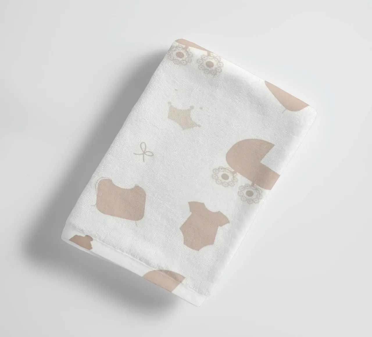Baby symbol neutral colored pattern towel by gulsengunel