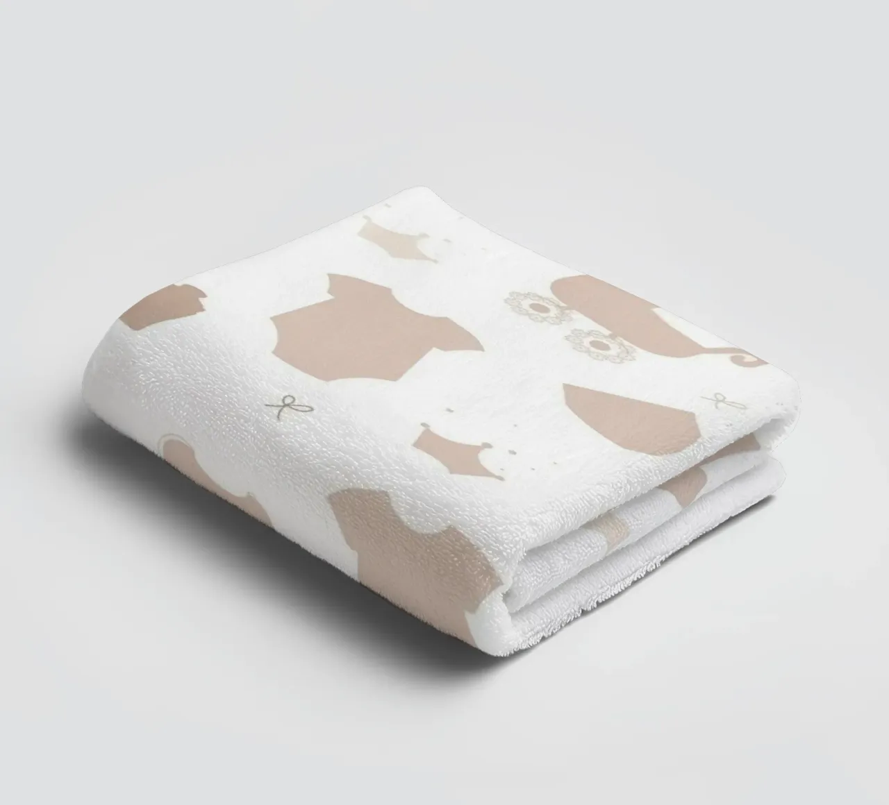 Baby symbol neutral colored pattern towel by gulsengunel