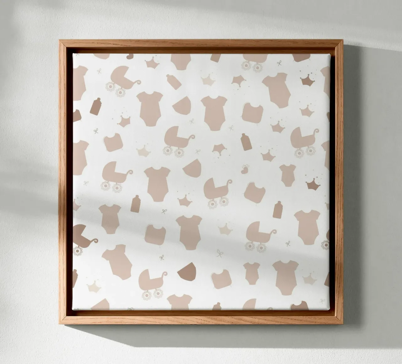 Baby symbol neutral colored pattern canvas by gulsengunel