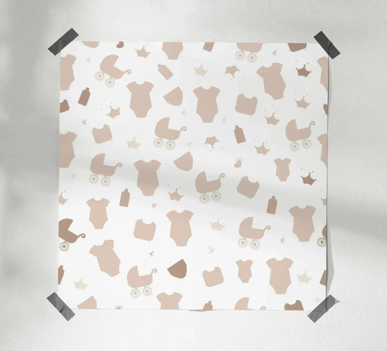 Baby-Symbol neutral gefärbtes Muster Poster von gulsengunel
