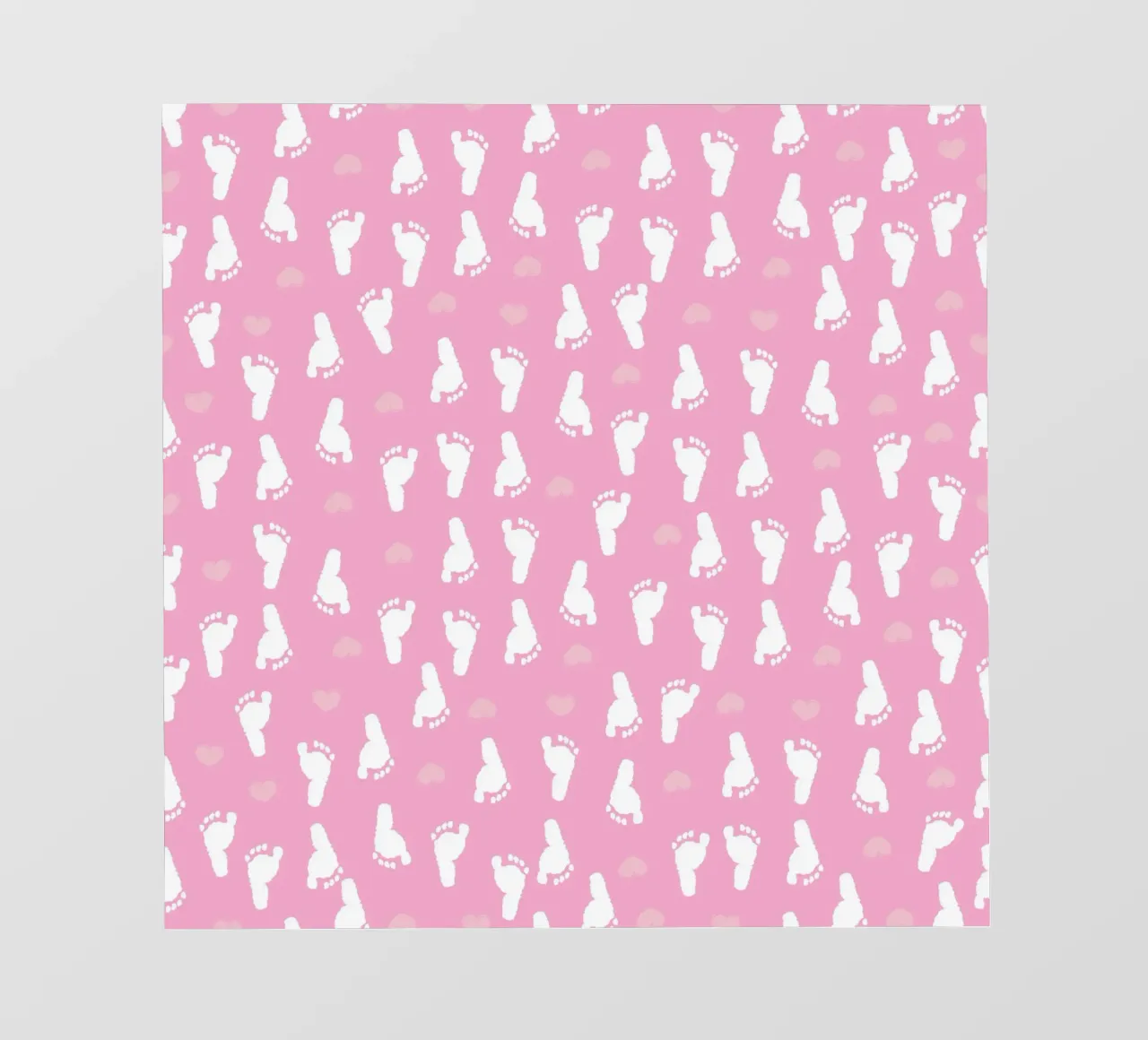 Baby foot print and hearts pattern with pink background photo wallpaper by gulsengunel