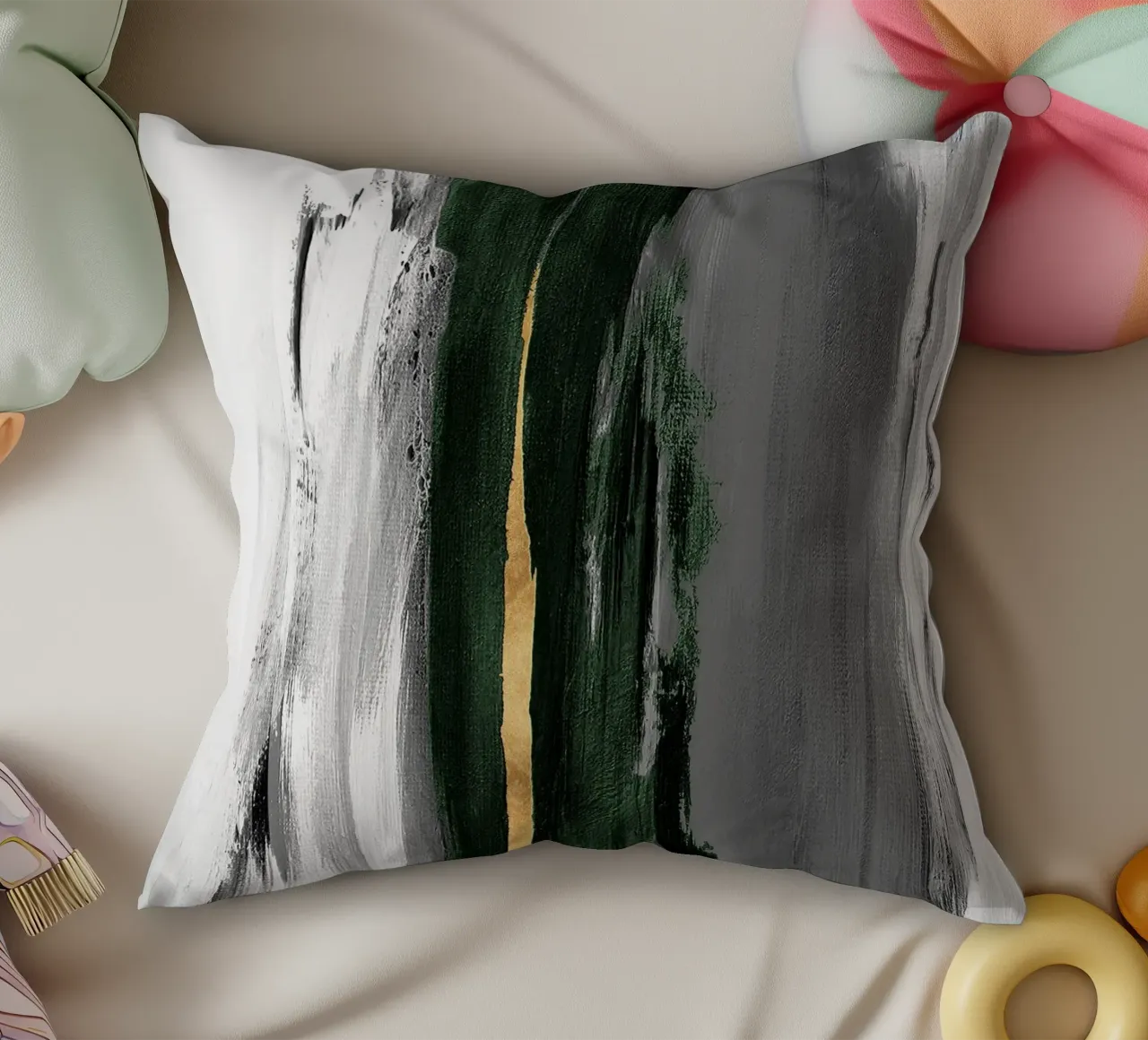 abstract brushstrokes modern art 1 cuscino da vintageshop