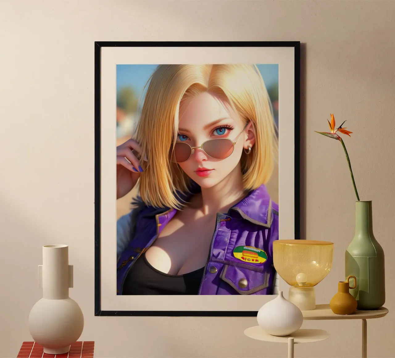 Android 18 Dragon Ball carta hahnemühle da Fleur de Lys