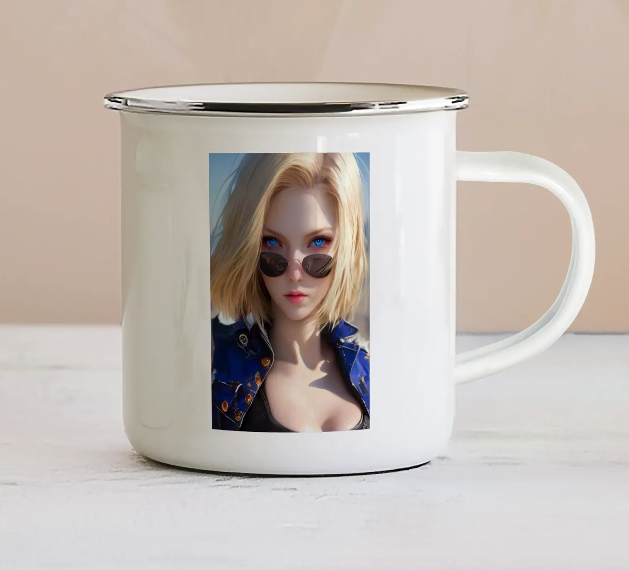 Android 18 Dragon Ball tazza in smalto da Fleur de Lys