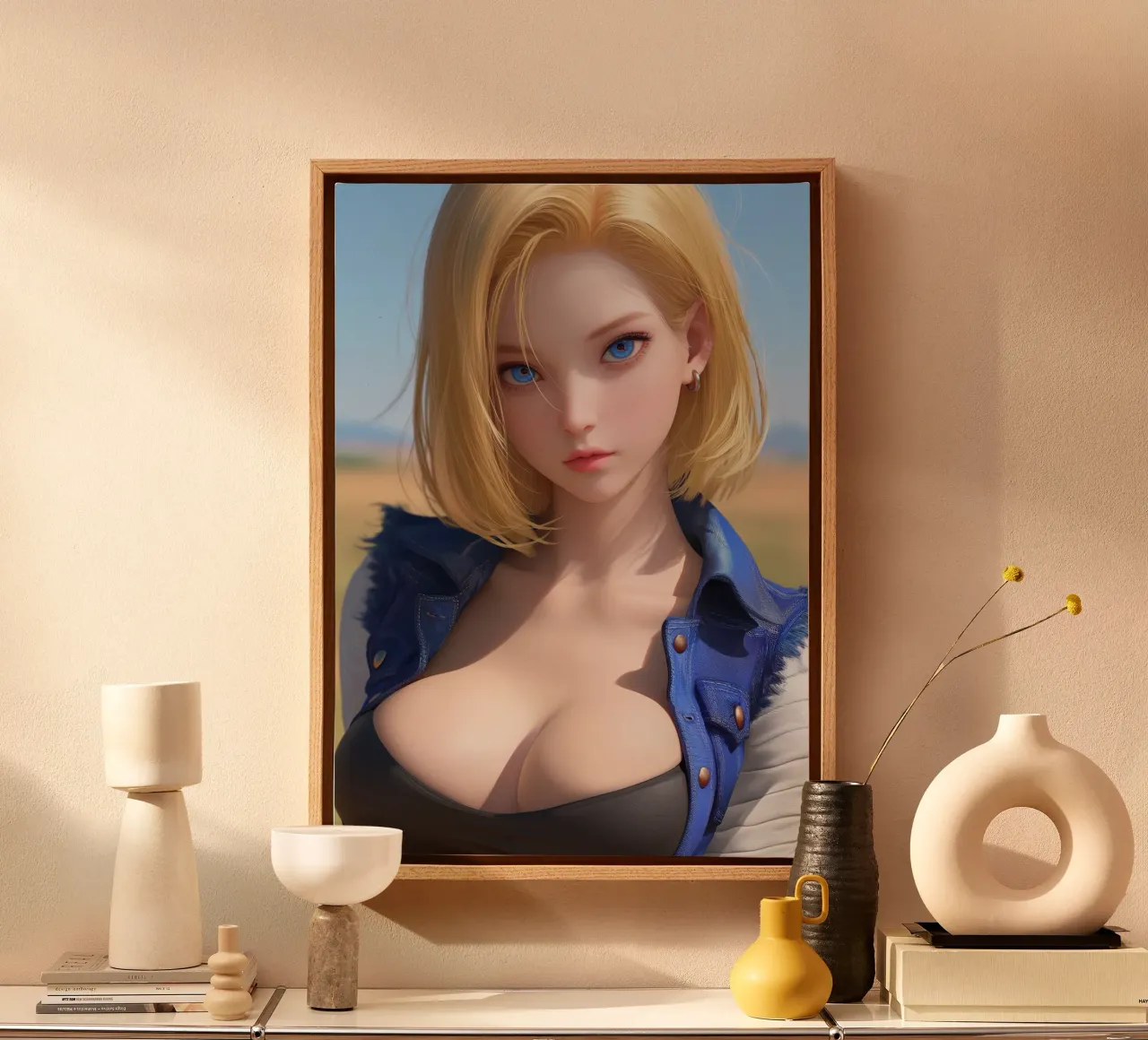 Android 18 Dragon Ball tela con Cornice a cassetta da Fleur de Lys