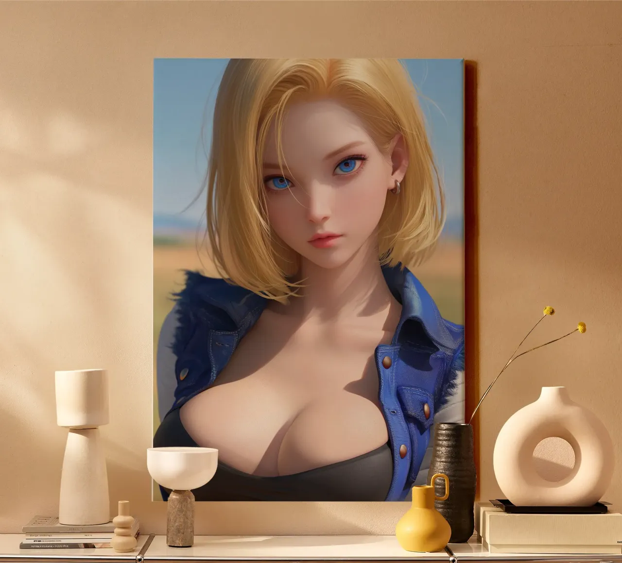 Android 18 Dragon Ball tela con Cornice a cassetta da Fleur de Lys