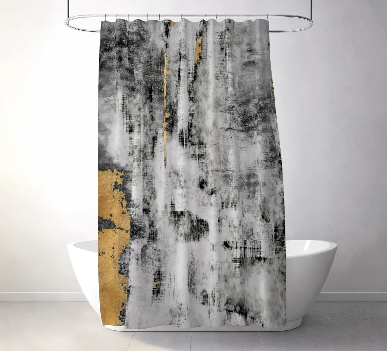 abstract brushstrokes modern art 3 douchegordijn van vintageshop