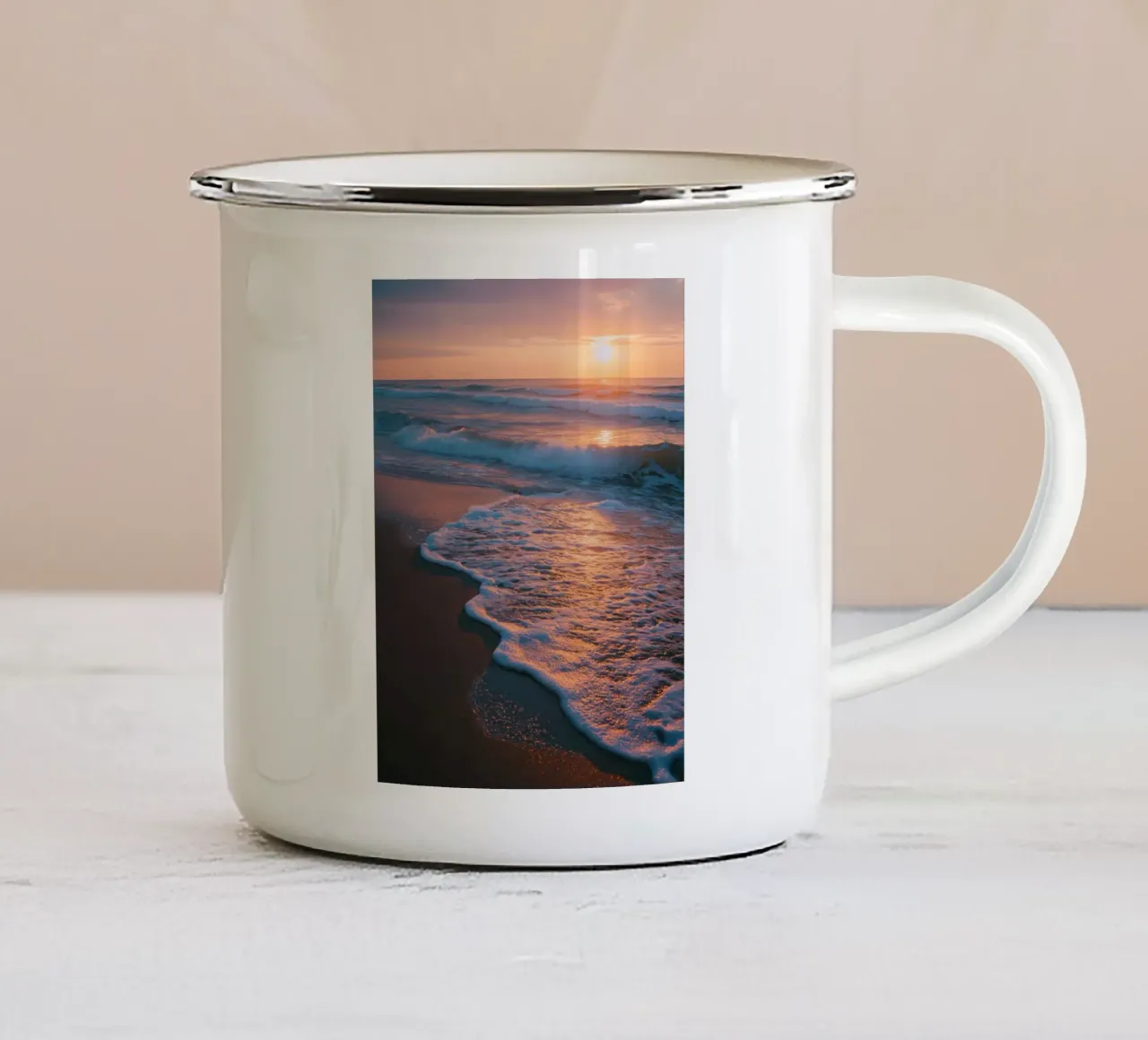 Tramonto sul filo del rasoio tazza in smalto da Pictura