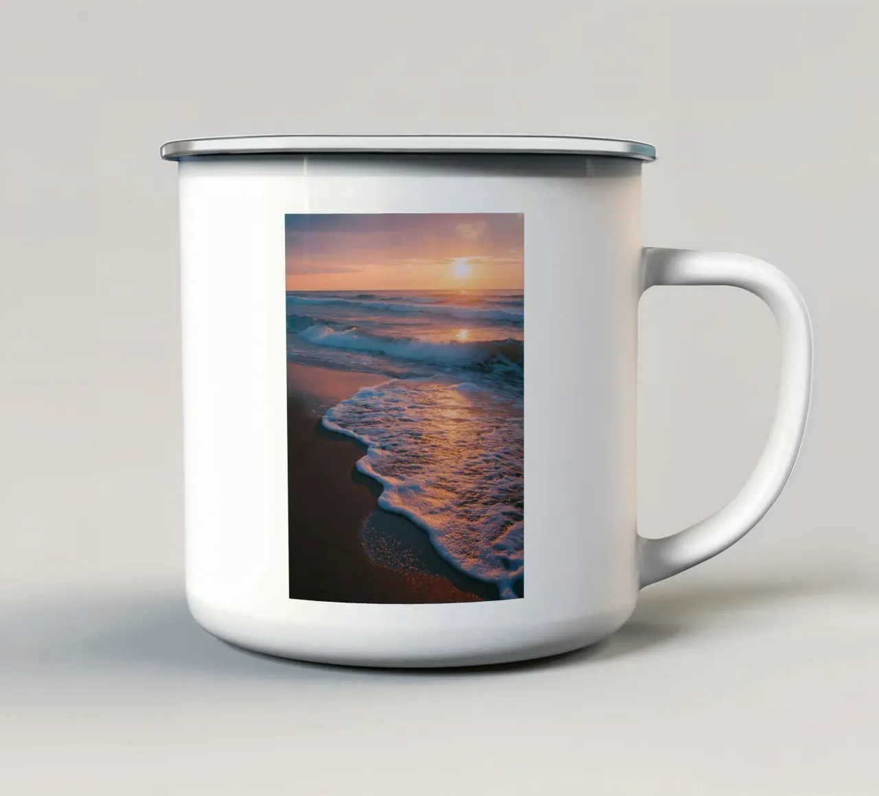 Tramonto sul filo del rasoio tazza in smalto da Pictura