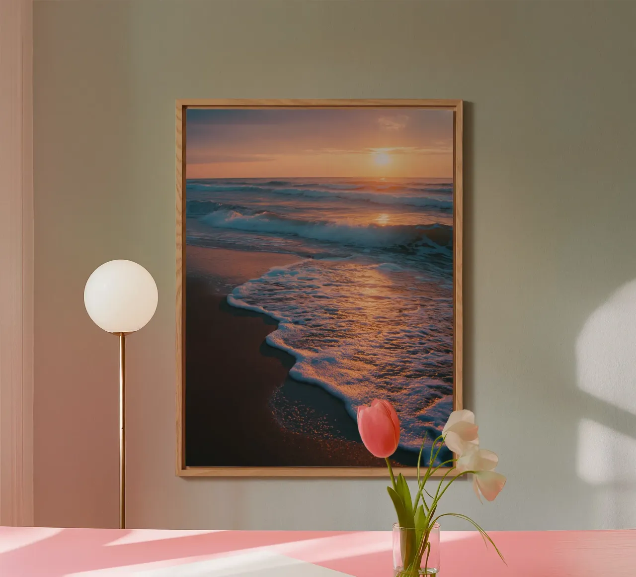 Strand sunset alu-dibond by Pictura