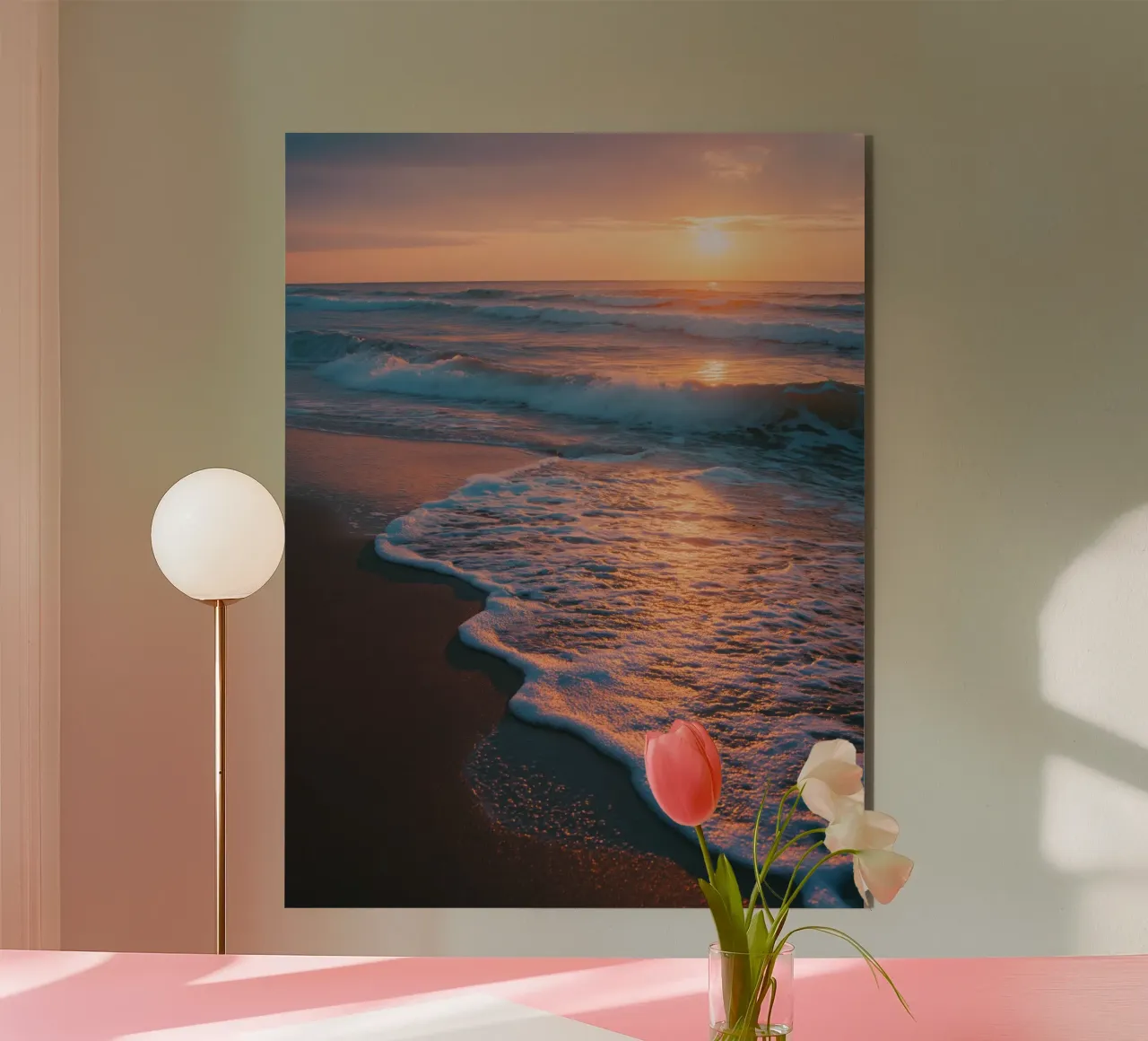 Strand sunset alu-dibond by Pictura