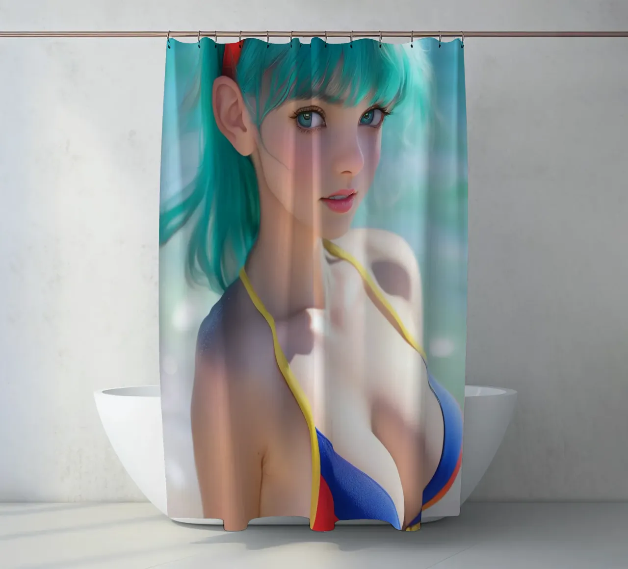 Android 18 Dragon Ball shower curtain by Fleur de Lys