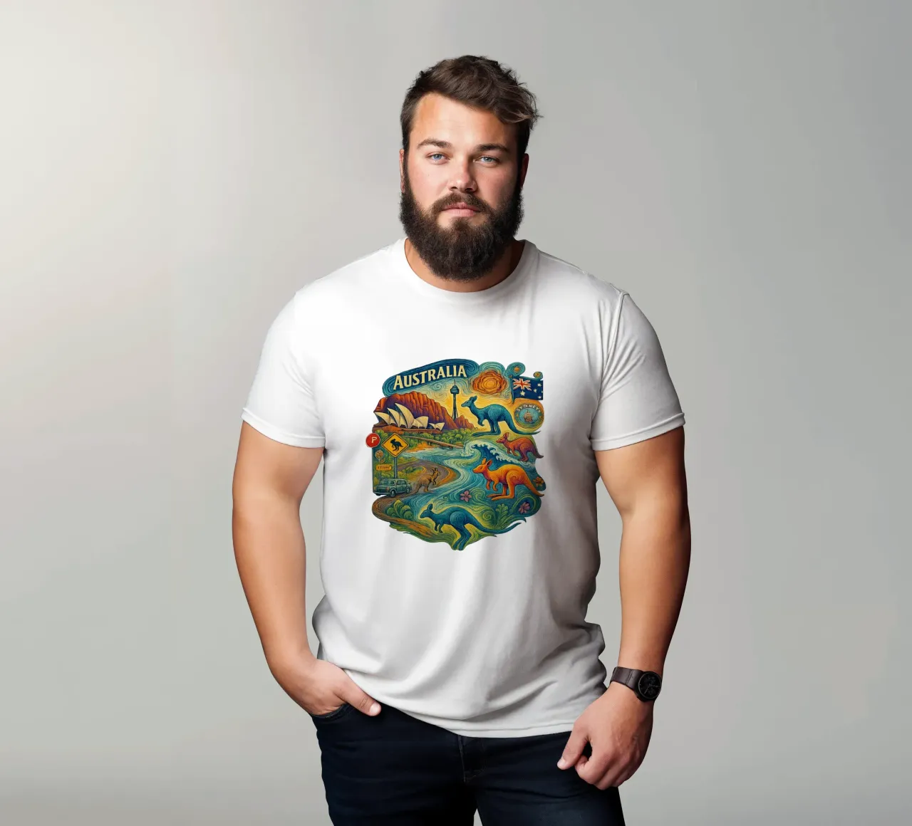 Free Australia 1 t-shirt da Vintage Van Gogh