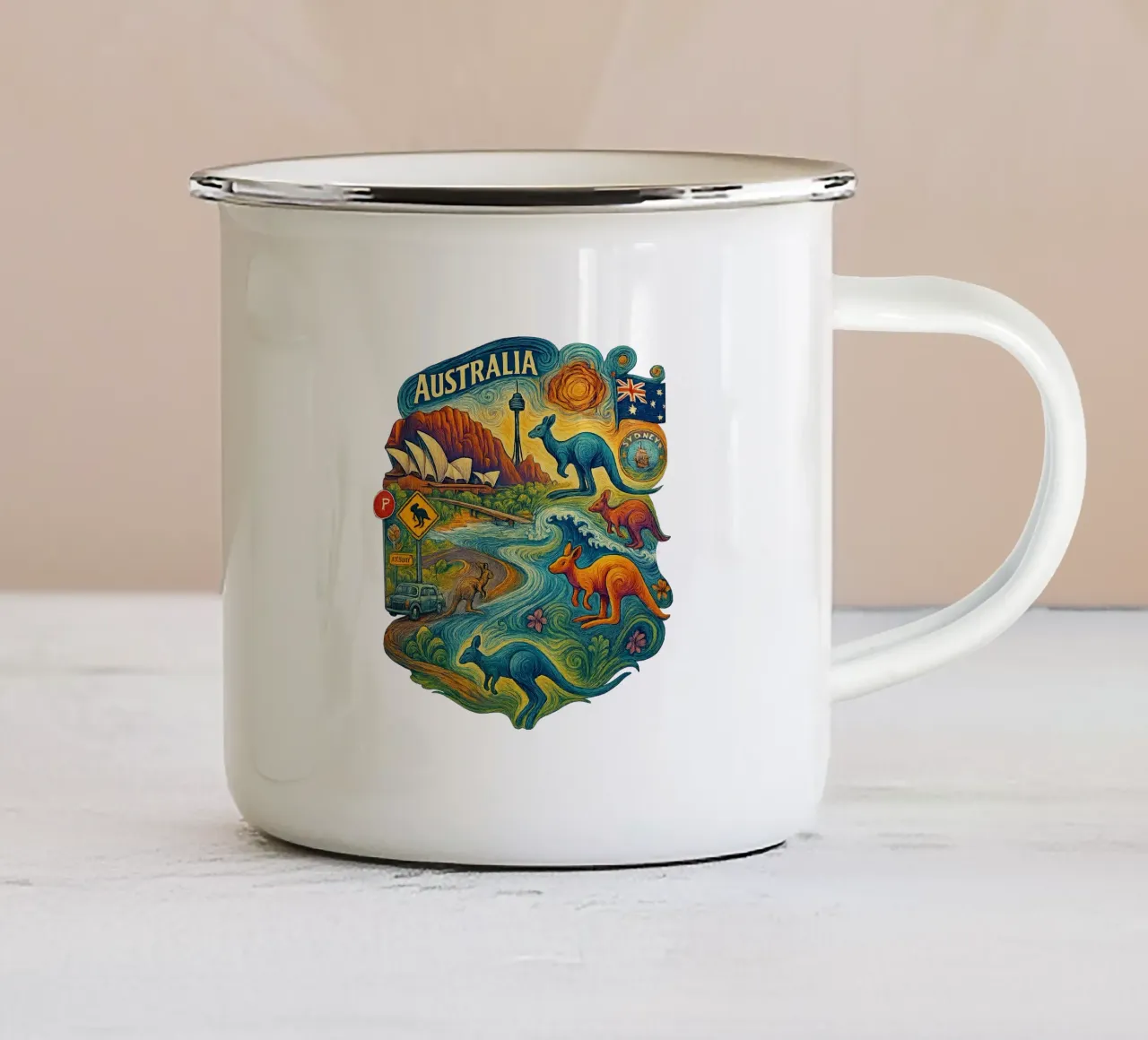 Free Australia 1 tazza in smalto da Vintage Van Gogh