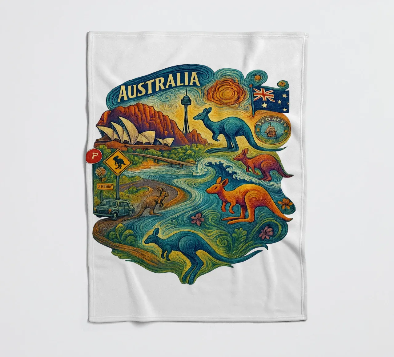 Free Australia 1 coperta in pile da Vintage Van Gogh