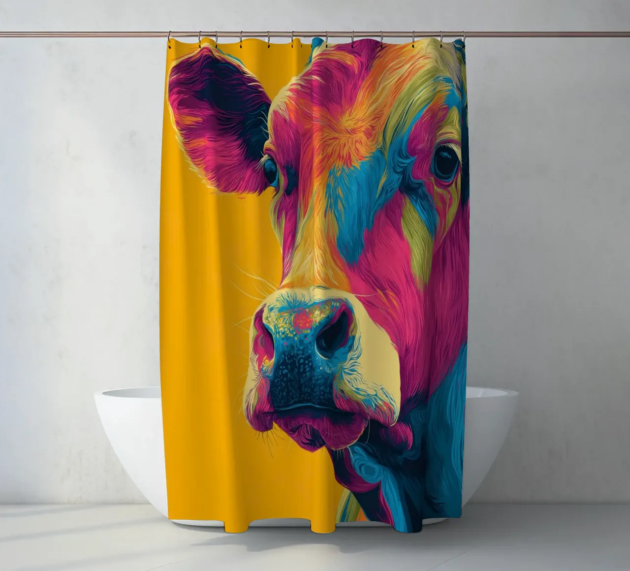 Mucca colorata tenda da doccia da Pictura