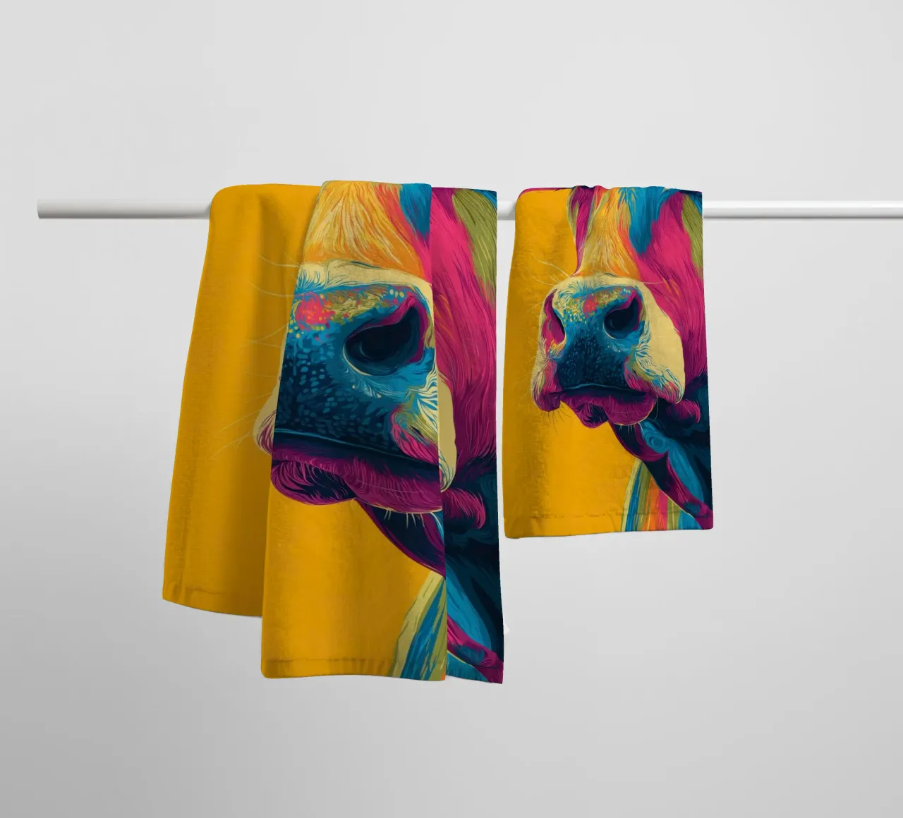 Mucca colorata asciugamano da bagno da Pictura