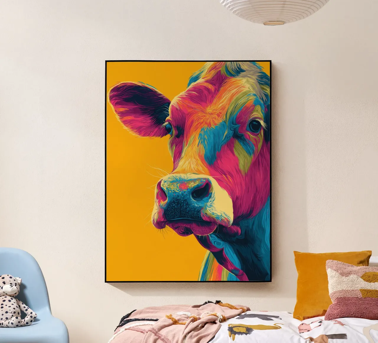 Mucca colorata plexiglass da Pictura