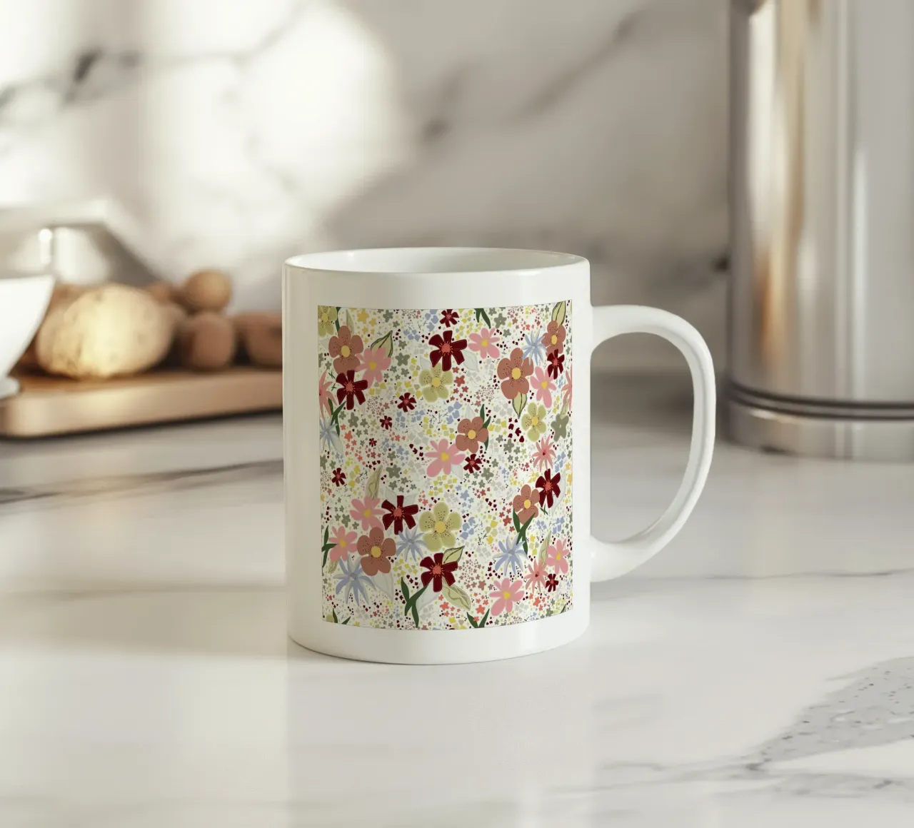 Motivo floreale autunnale tazza in ceramica da gulsengunel