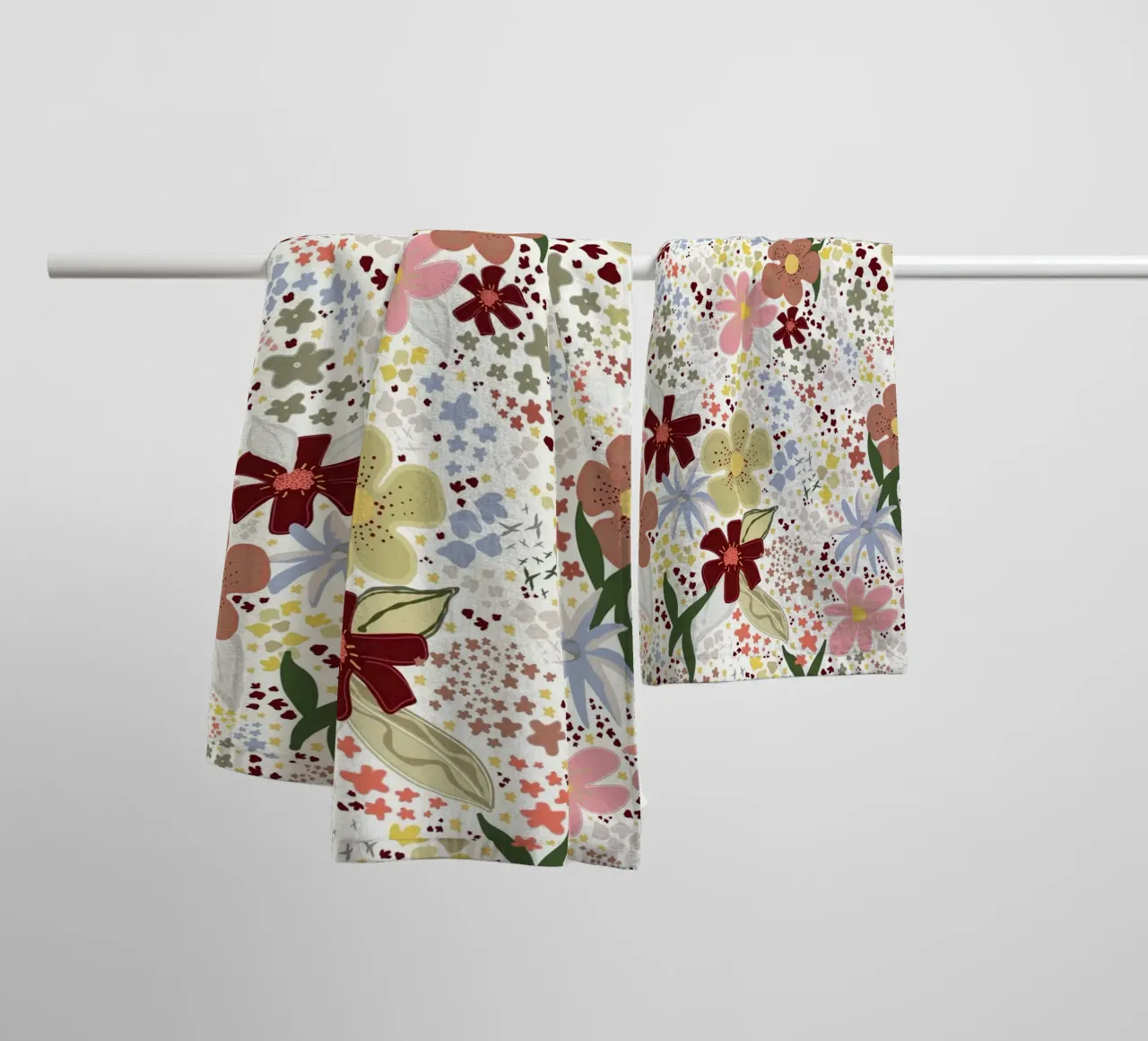 Autumn floral pattern towel by gulsengunel