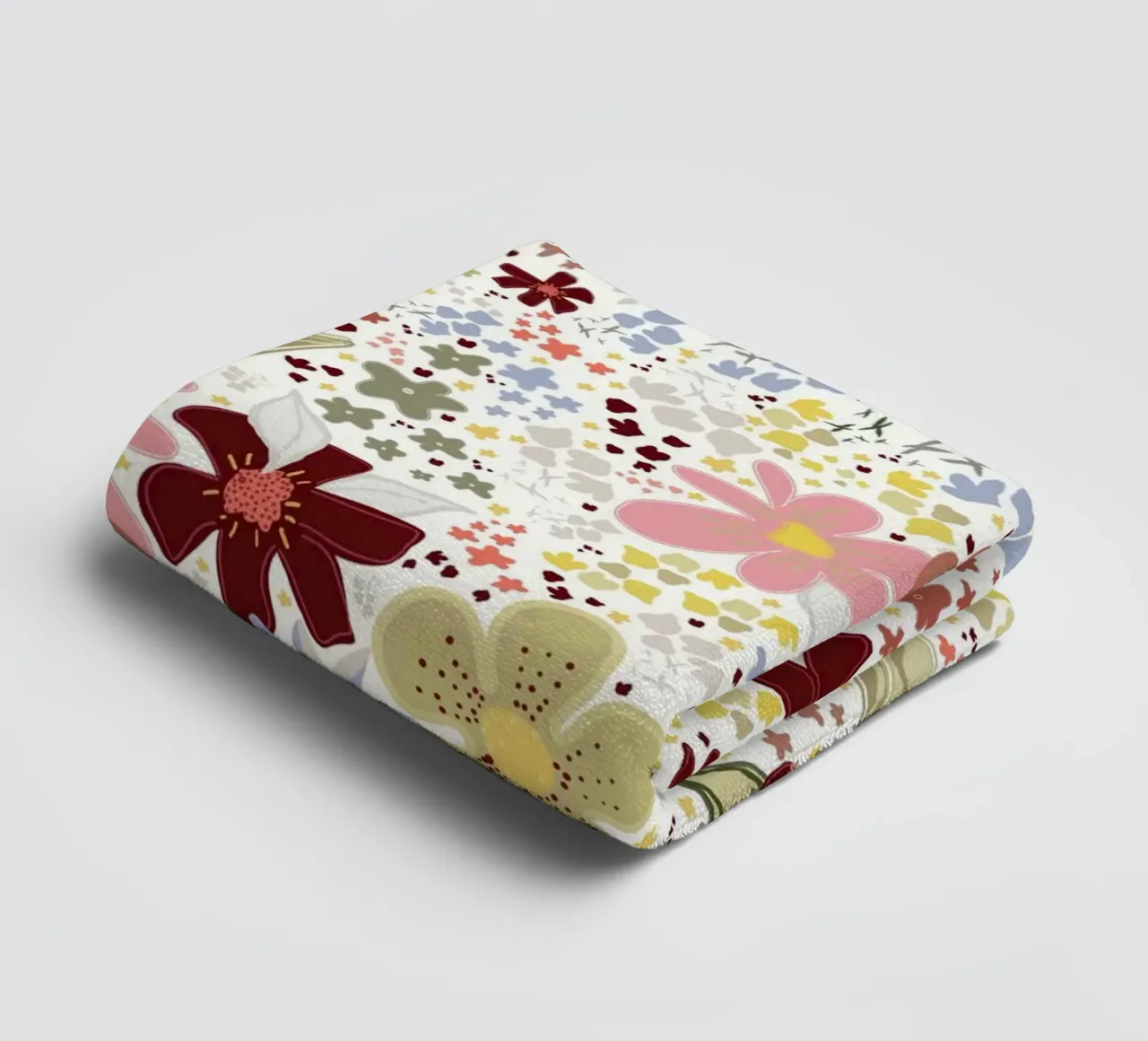Autumn floral pattern towel by gulsengunel