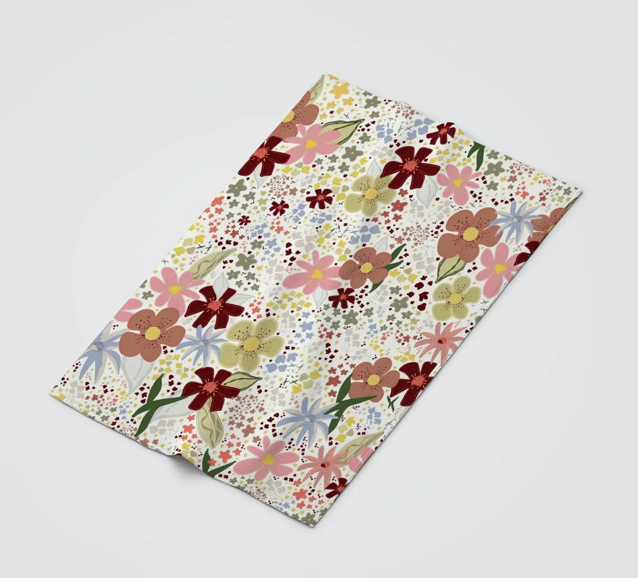 Autumn floral pattern fleece blanket by gulsengunel