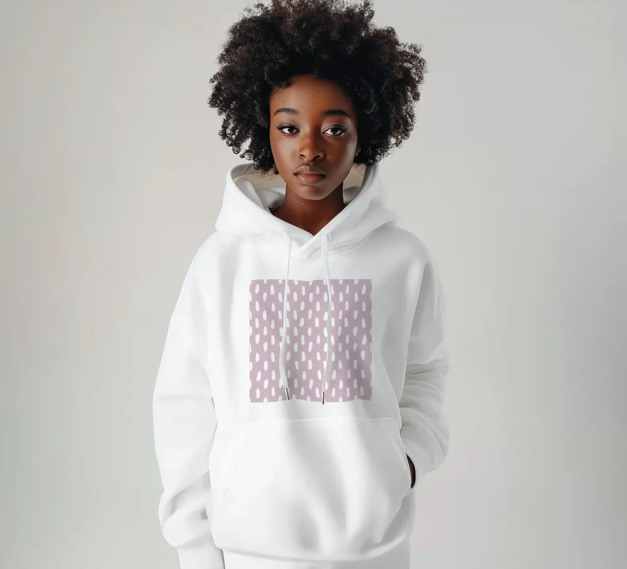 Abbigliamento attivo disegnato a mano linee bianche pennello semplice modello felpa con cappuccio da gulsengunel