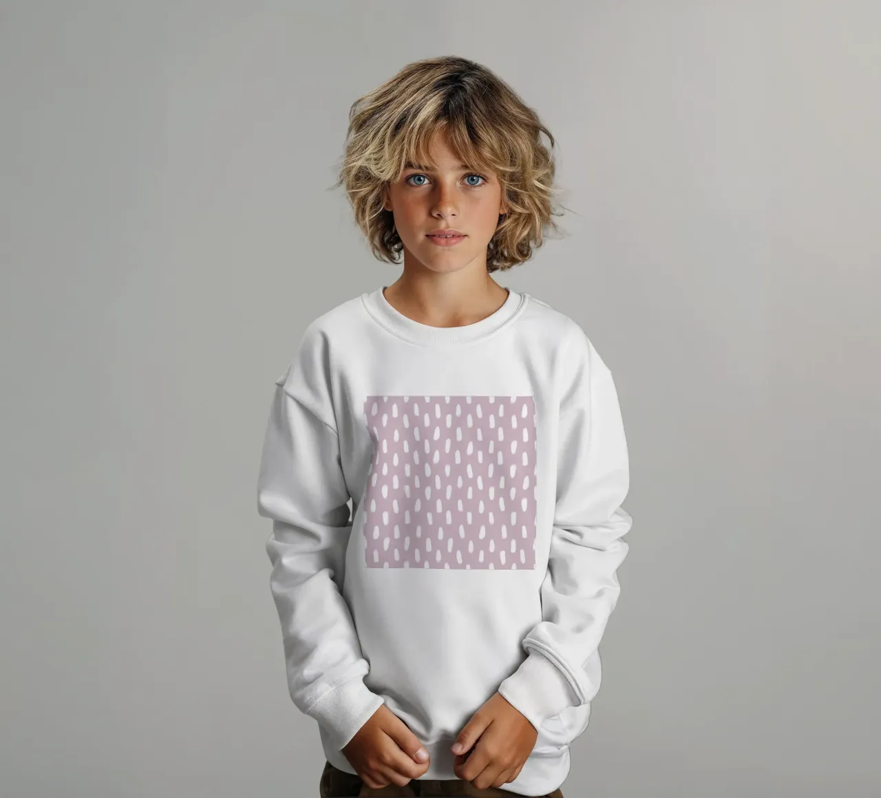 Abbigliamento attivo disegnato a mano linee bianche pennello semplice modello felpa bambino da gulsengunel