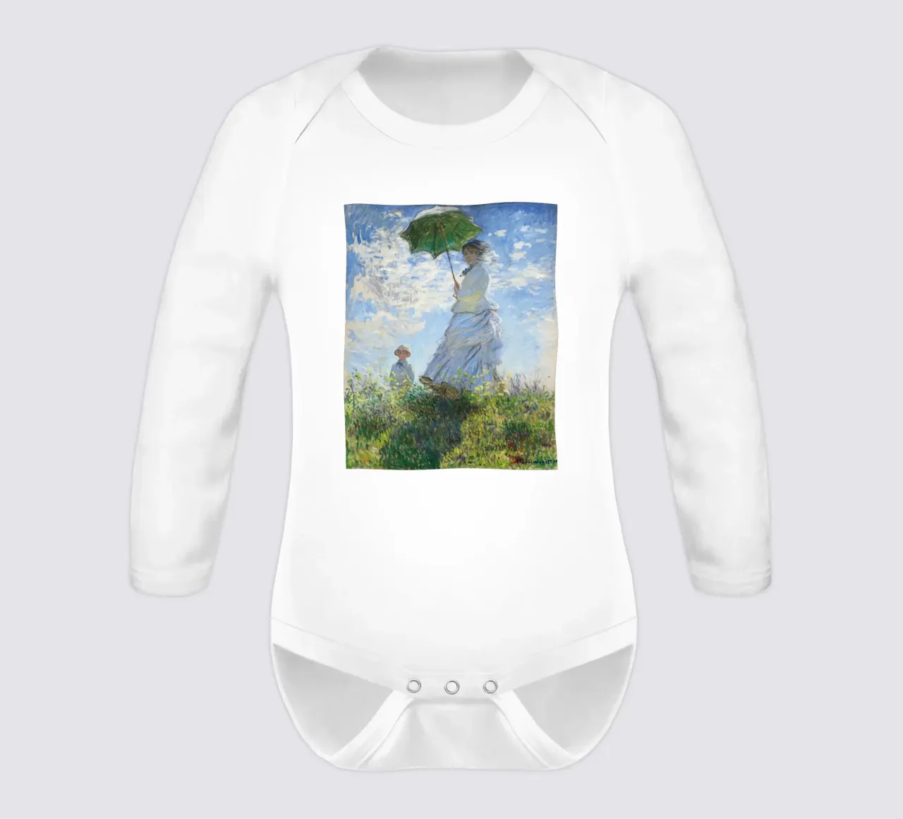 Madame Monet e suo figlio (1875) di Claude Monet body neonato maniche lunghe da Classic Art Prints