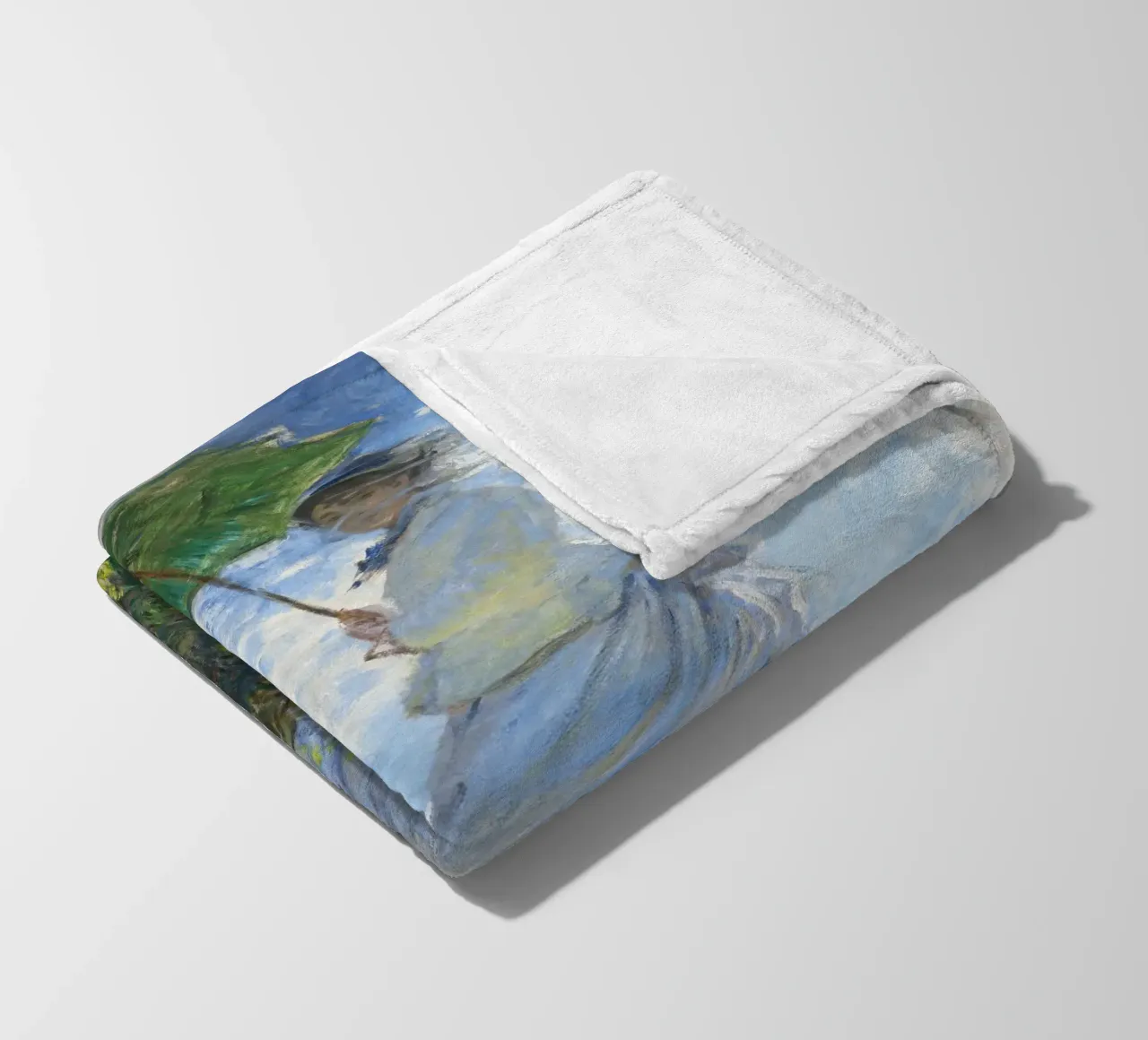Madame Monet e suo figlio (1875) di Claude Monet coperta in pile da Classic Art Prints