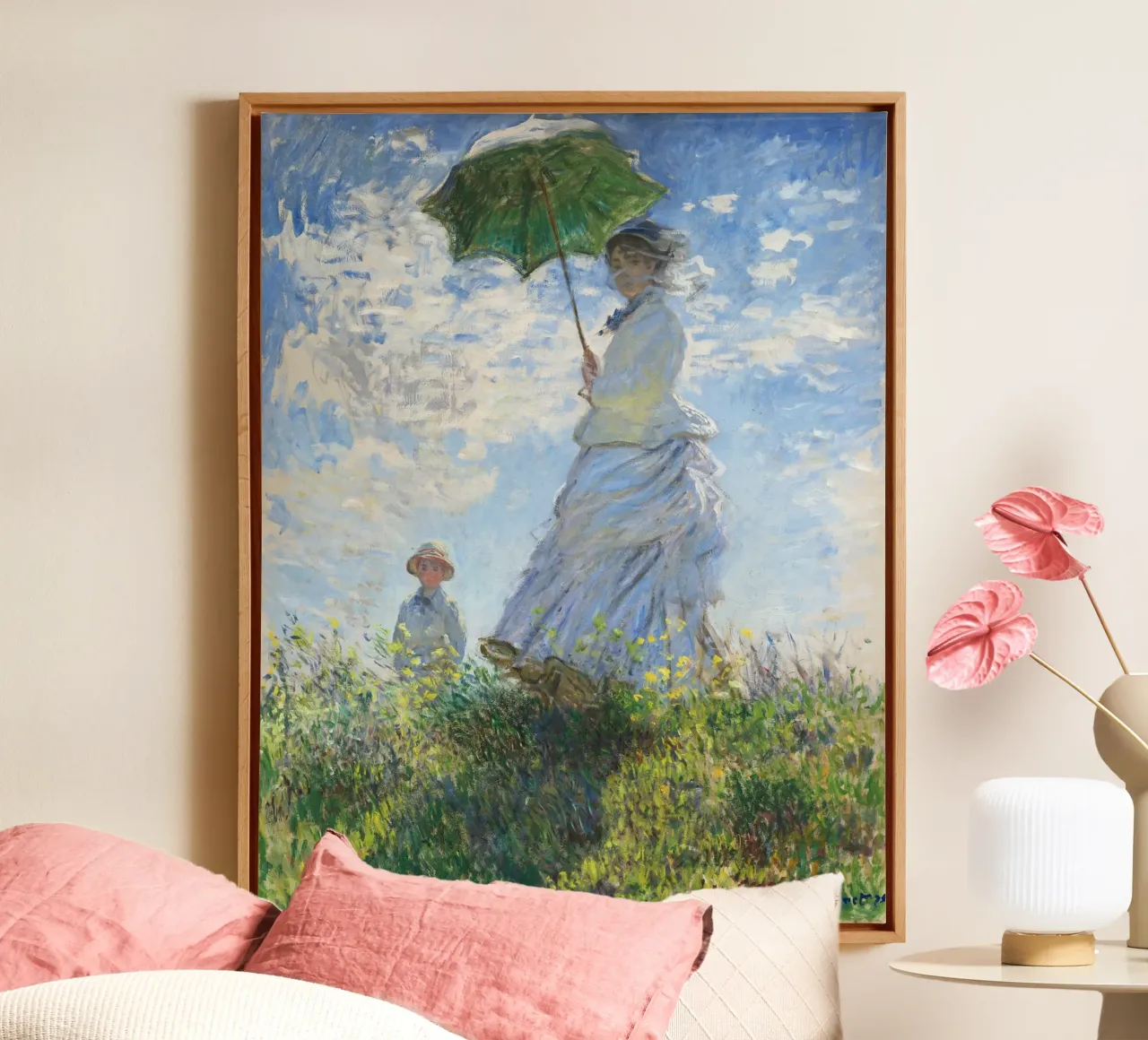Madame Monet e suo figlio (1875) di Claude Monet tela con Cornice a cassetta da Classic Art Prints