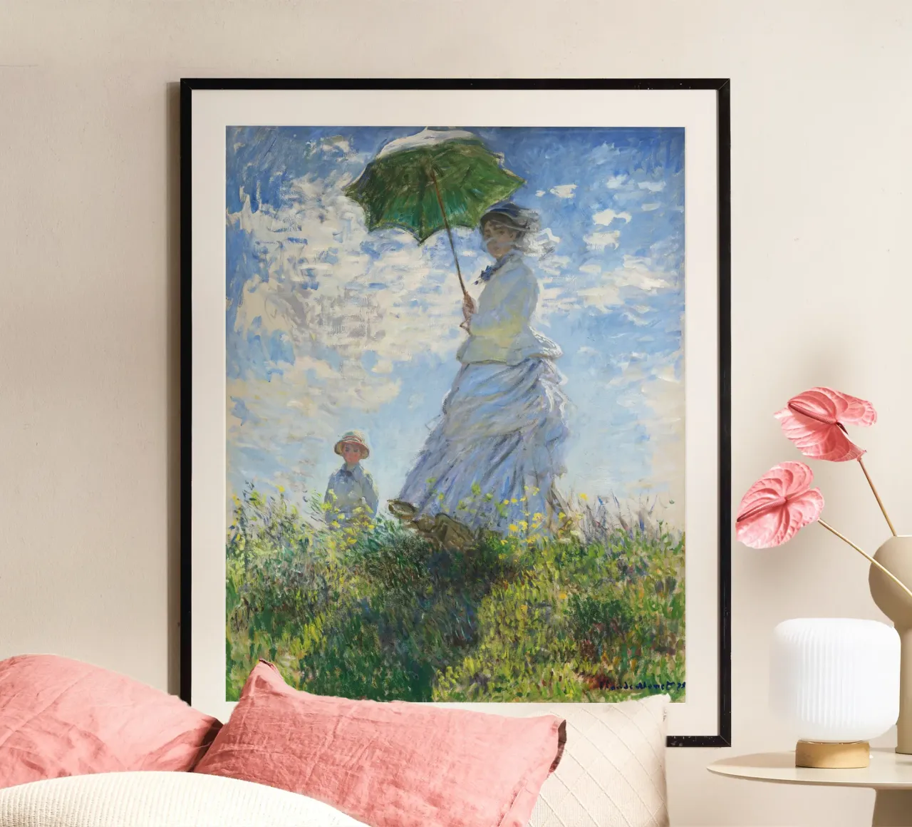 Madame Monet e suo figlio (1875) di Claude Monet carta hahnemühle da Classic Art Prints