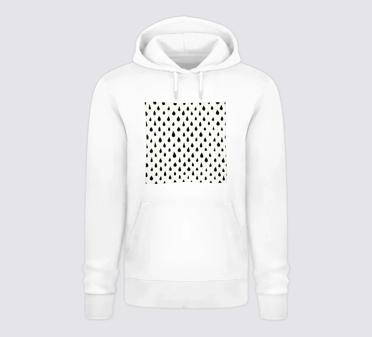 Active wear, modello semplice con gocce d'acqua nere disegnate a mano felpa con cappuccio da gulsengunel