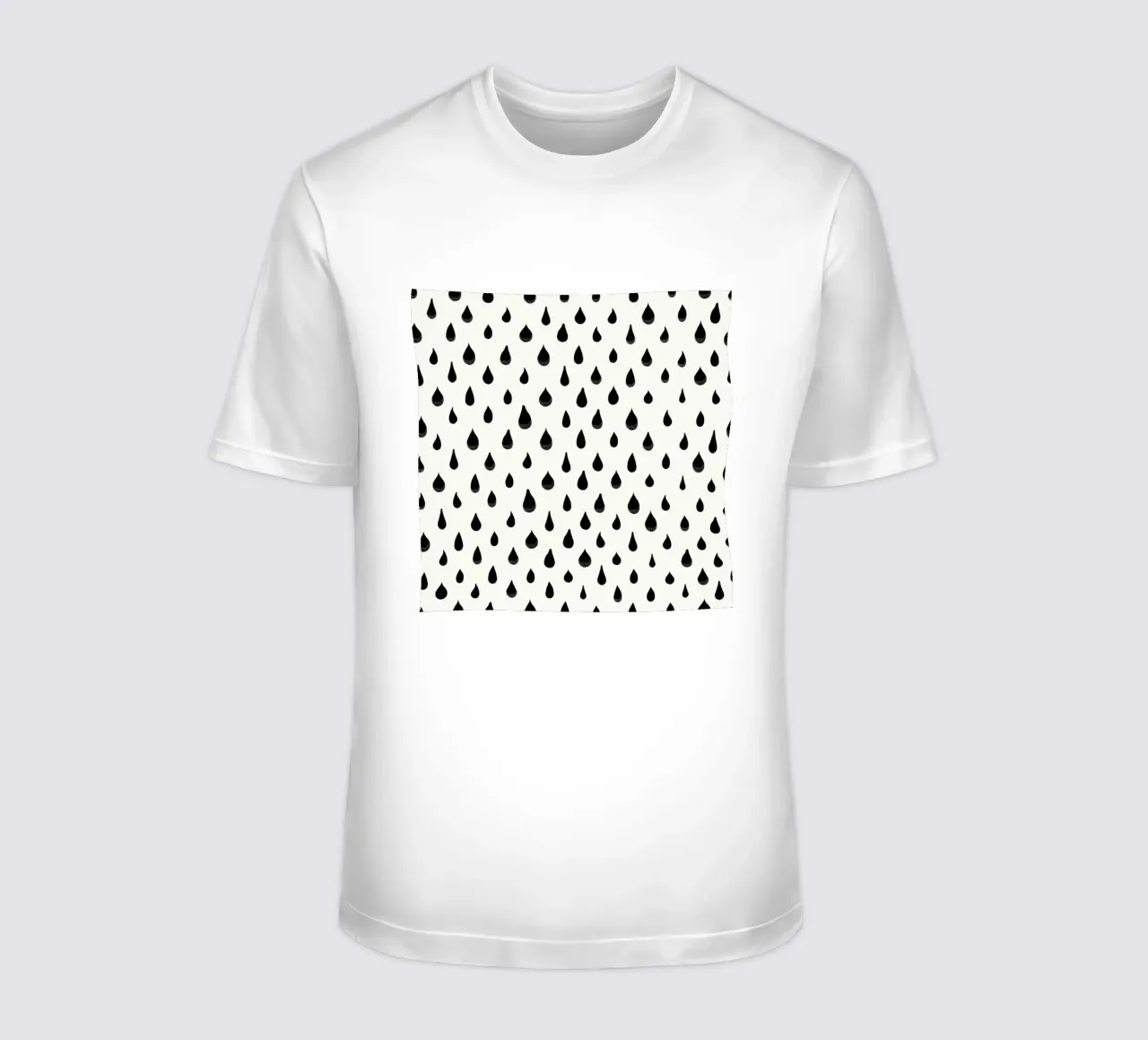 Active wear, modello semplice con gocce d'acqua nere disegnate a mano t-shirt da gulsengunel