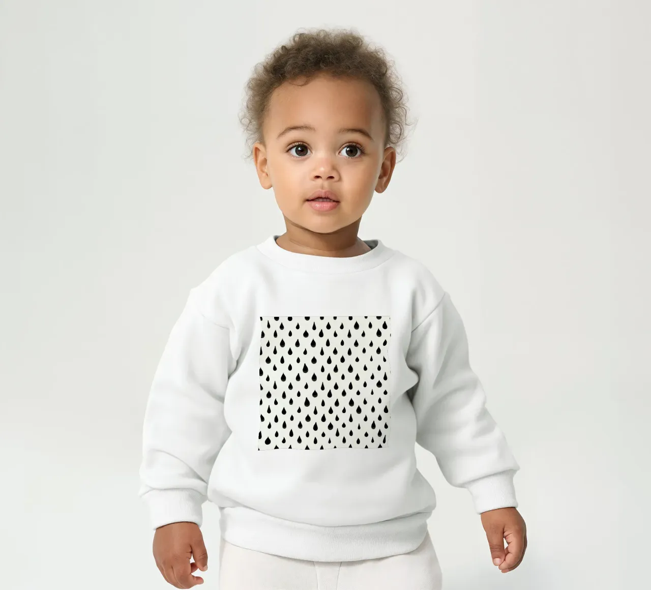 Active wear, modello semplice con gocce d'acqua nere disegnate a mano felpa neonato da gulsengunel